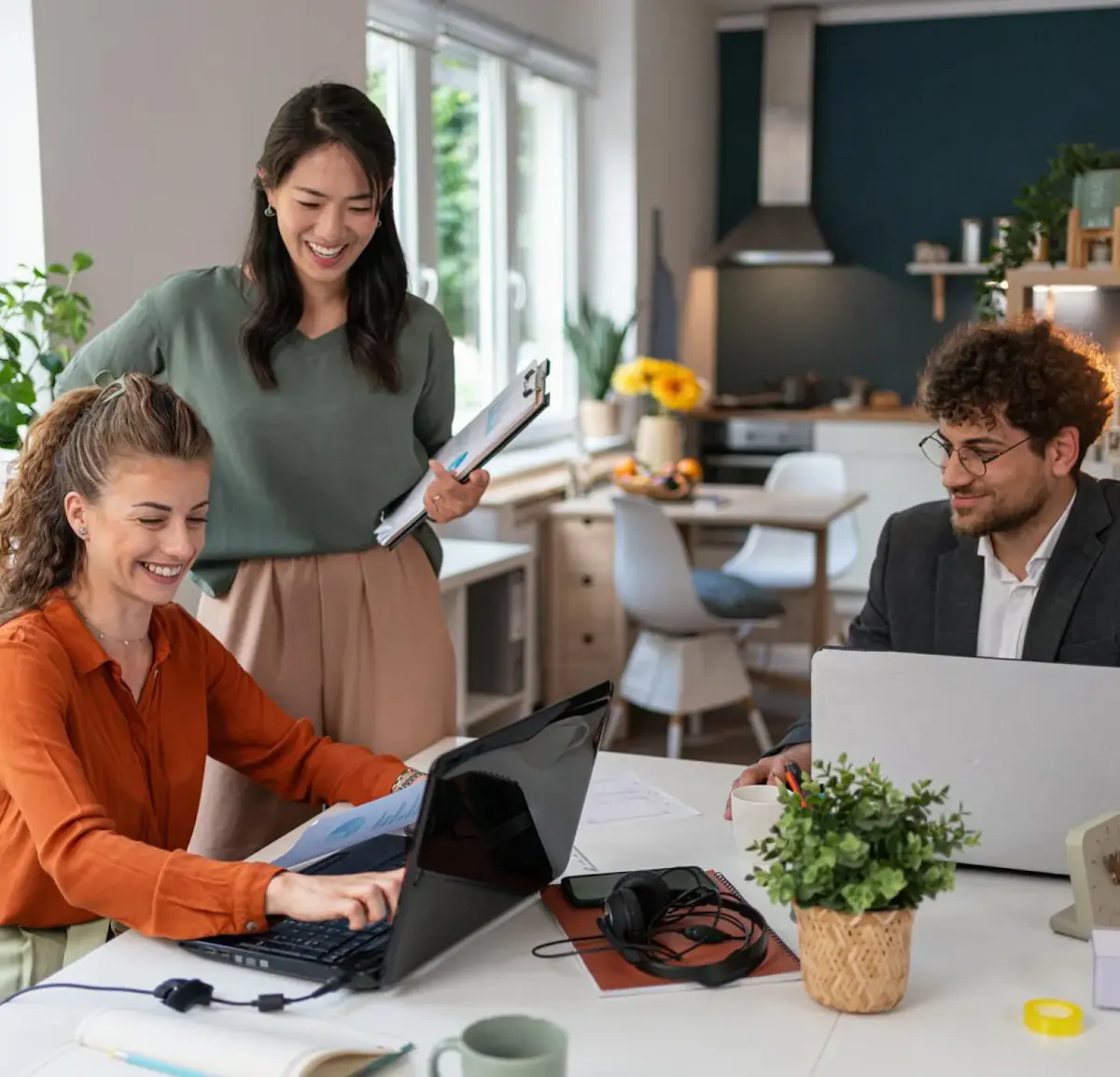People around desk