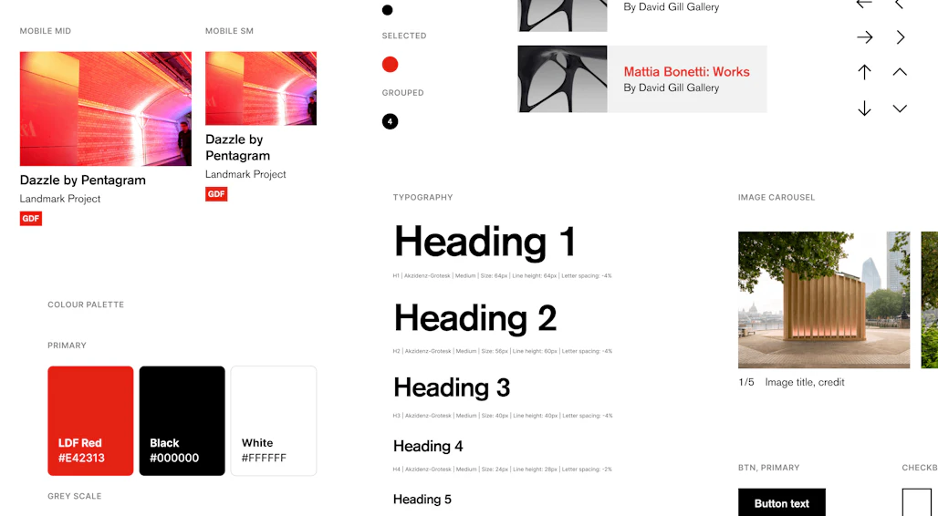 A webpage with various sections and elements