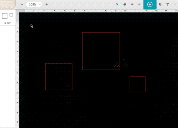 Animated screenshot of an example of aligning multiple objects along their centers