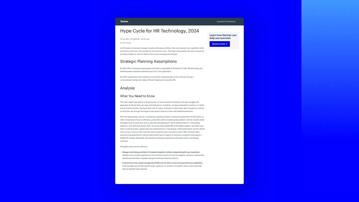 Resource | Gartner® Hype Cycle™ for HR Technology, 2024 | Thumbnail