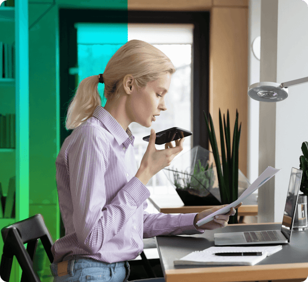 Woman working at desk