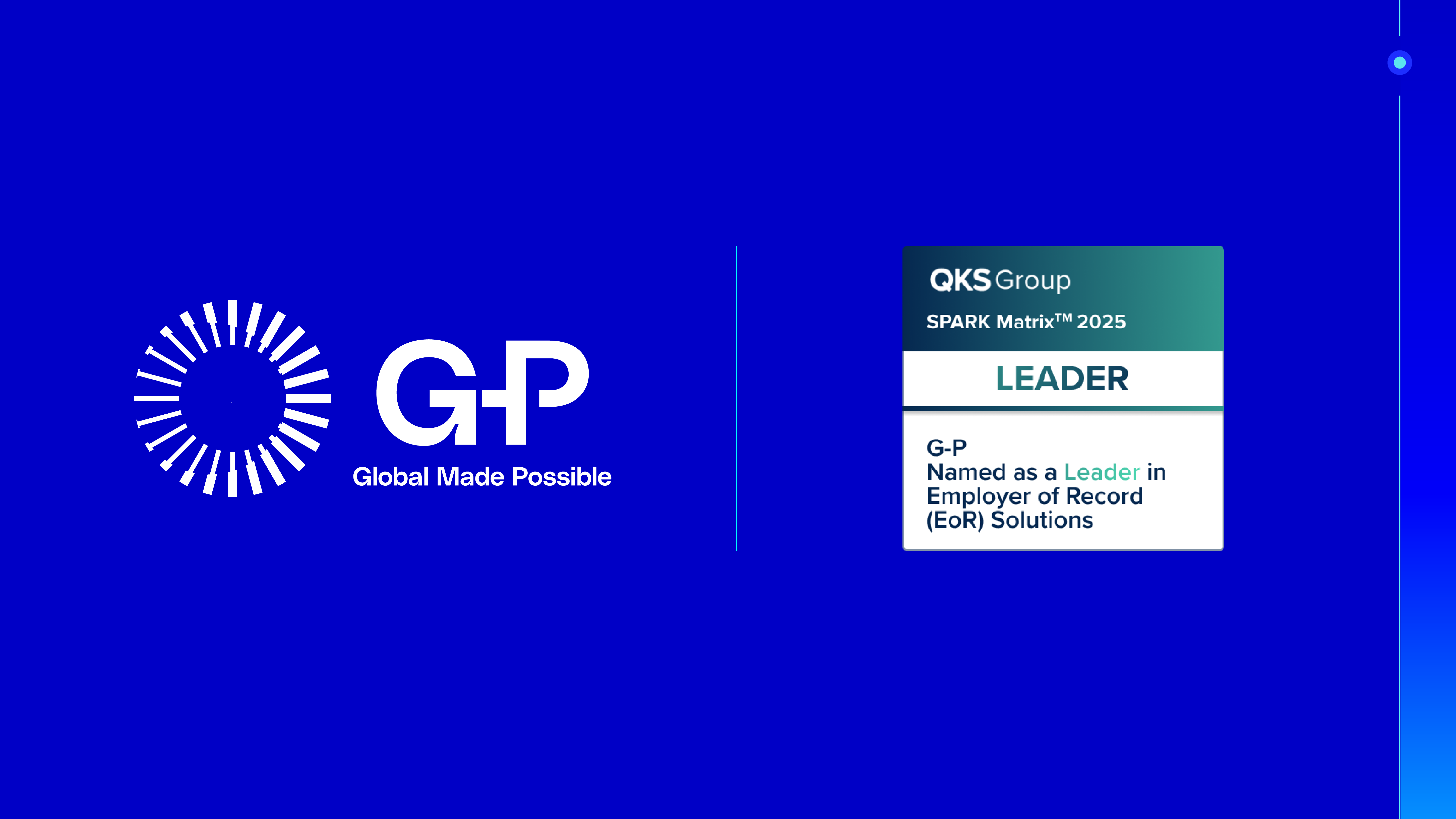 G-P Named Top Global Leader in the 2025 SPARK Matrix for Employer of Record (EOR) Solutions by QKS Group