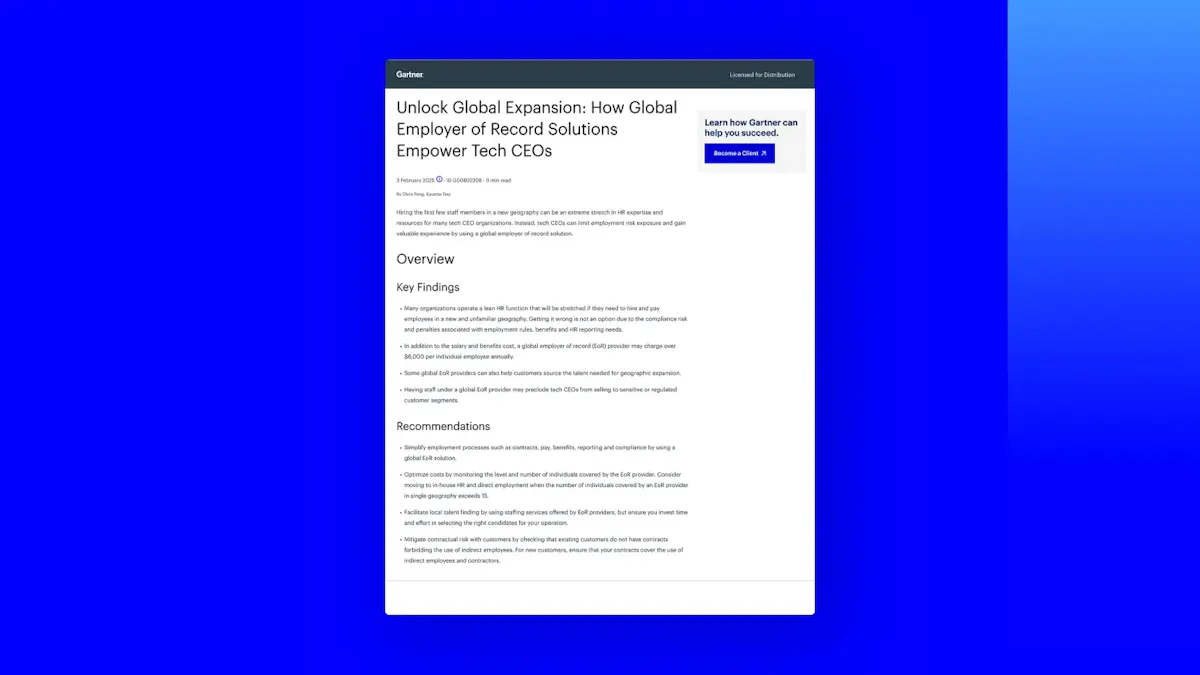 Resource | Unlock Global Expansion: How Global Employer of Record Solutions Empower Tech CEOs | Preview Image