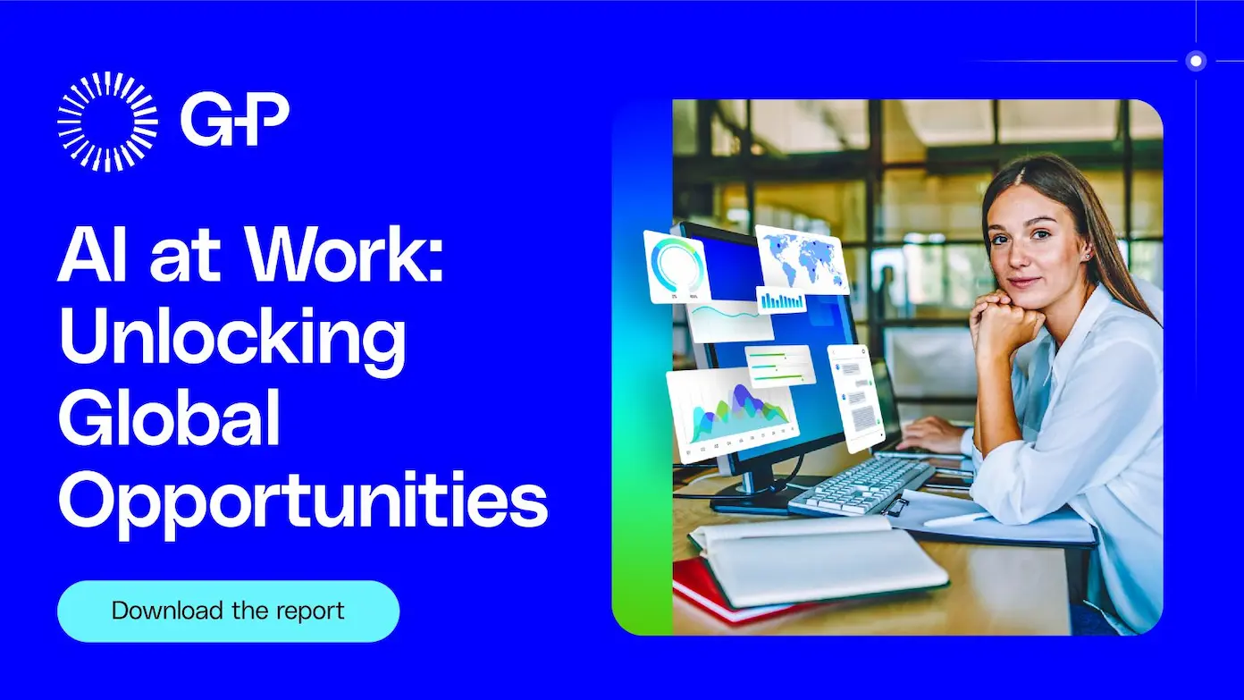 Banner van AI op het werk-rapport